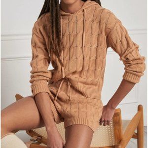 ANTHROPOLOGIE Saturday Sunday Ellyn Cable-Knit Sweater Set NWT XS